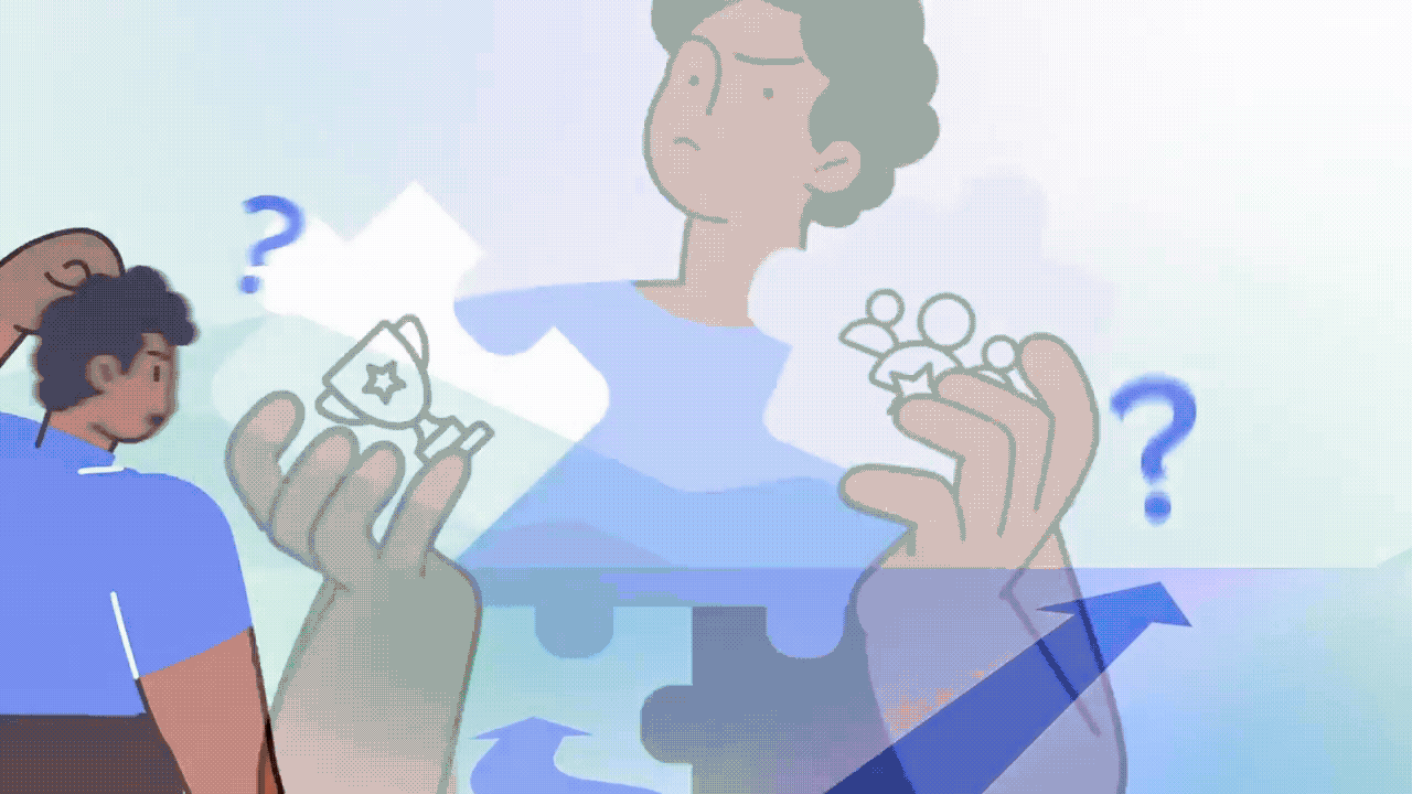 Animated lesson showing young people working through financial choices